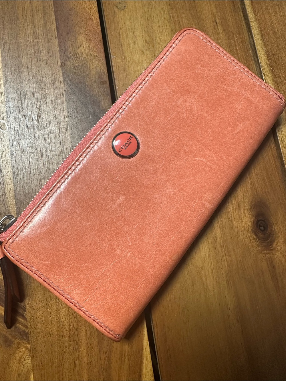 Coach Poppy Hippie Leather Hobo Bag with Matching Wallet in Salmon Pink - Picture 12 of 16
